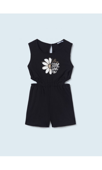 MONO CORTO CON MOTIVO NEGRO