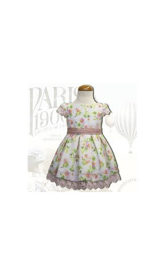 VESTIDO FLORES LAZO TUL