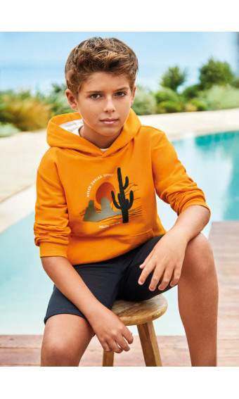 SUDADERA CON CAPUCHA Y MOTIVO ESTAMPADO