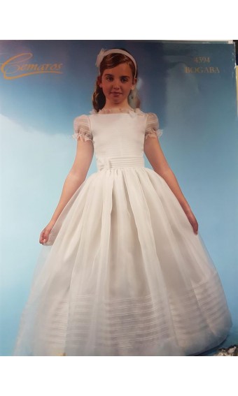 Vestidos lorzas con mangas farol