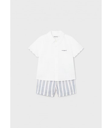 CONJUNTO 2 PIEZAS LINO RAYAS MARINO