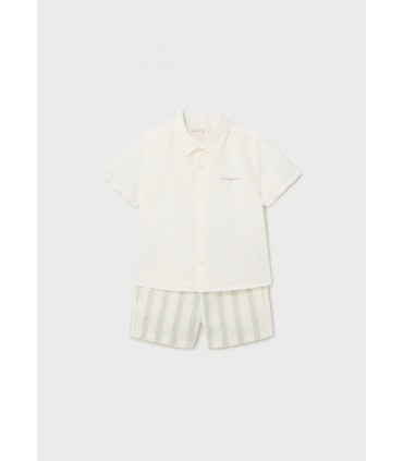 CONJUNTO 2 PIEZAS LINO RAYAS VERDE