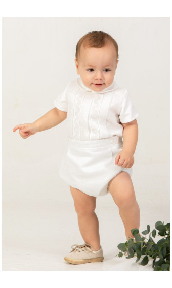 CONJUNTO CEREMONIA SEDA CRUDO