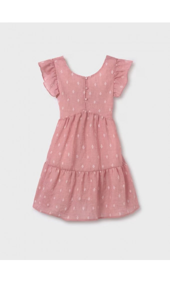 VESTIDO ROSADO ESTAMPADO DETALLE ESPALDA