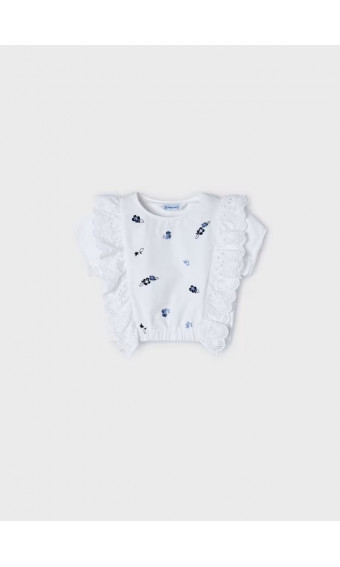 CAMISETA VOLANTES BORDADOS