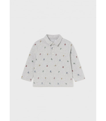 POLO GRIS ESTAMPADO