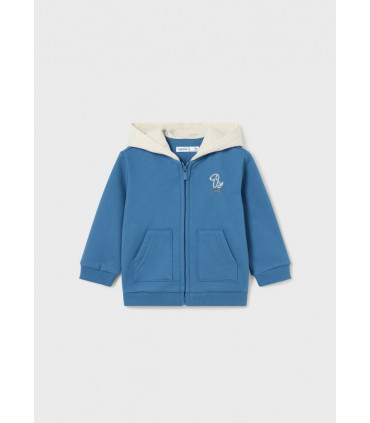 SUDADERA AZUL CAPUCHA CONTRASTE