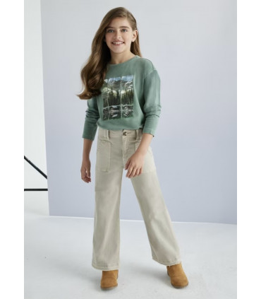 PANTALÓN ACAMPANADO SARGA ARENA