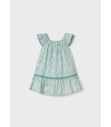 VESTIDO LISTAS VERDE AGUA