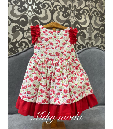 VESTIDO ESTAMPADO FLORAL ROJO