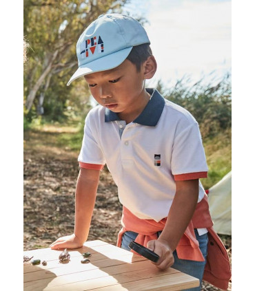 POLO GRÁFICA ESPALDA MELOCOTÓN