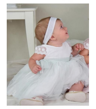 VESTIDO TUL VERDE AGUA