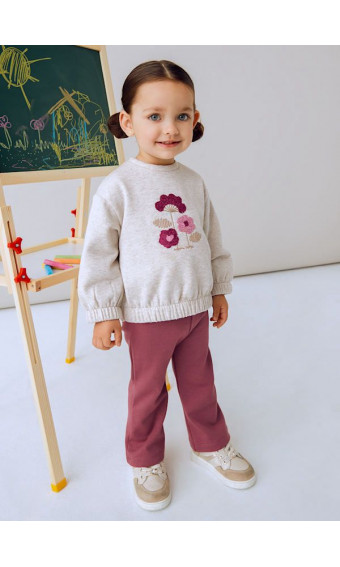 CONJUNTO LEGGING CAMPANA Y SUDADERA FLOR ROSADO