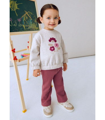 CONJUNTO LEGGING CAMPANA Y SUDADERA FLOR ROSADO