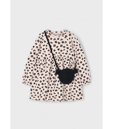 VESTIDO FELPA ANIMAL PRINT CON BOLSO