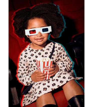 VESTIDO FELPA ANIMAL PRINT CON BOLSO