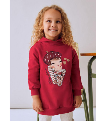 VESTIDO ROJO FELPA CAPUCHA