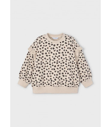 SUDADERA ANIMAL PRINT VOLANTE MANGAS