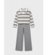CONJUNTO PANTALÓN Y POLO RAYAS GRIS