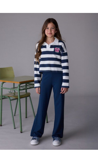 CONJUNTO PANTALÓN Y POLO RAYAS AZUL