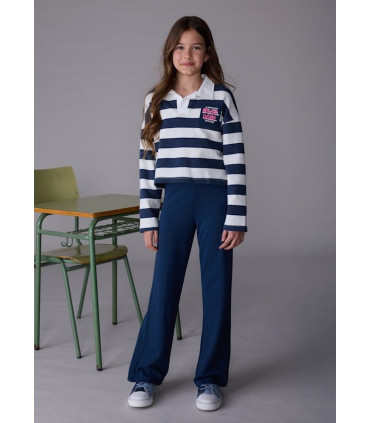 CONJUNTO PANTALÓN Y POLO RAYAS AZUL
