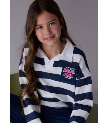 CONJUNTO PANTALÓN Y POLO RAYAS AZUL