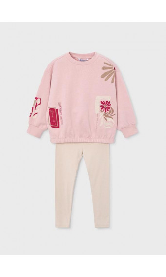 CONJUNTO LEGGING Y SUDADERA ROSA