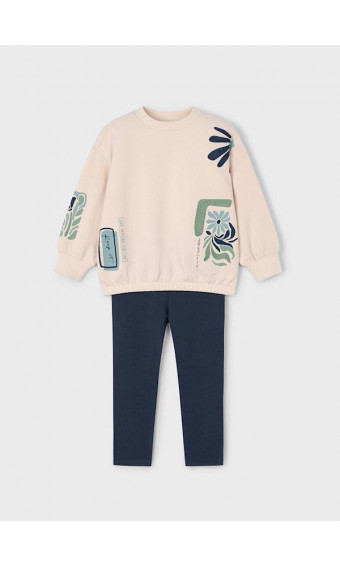 CONJUNTO LEGGING Y SUDADERA BEIGE