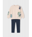 CONJUNTO LEGGING Y SUDADERA BEIGE