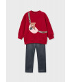 CONJUNTO LEGGING Y SUDADERA ROJA OSITO