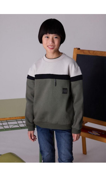 SUDADERA BLOQUES OLIVA