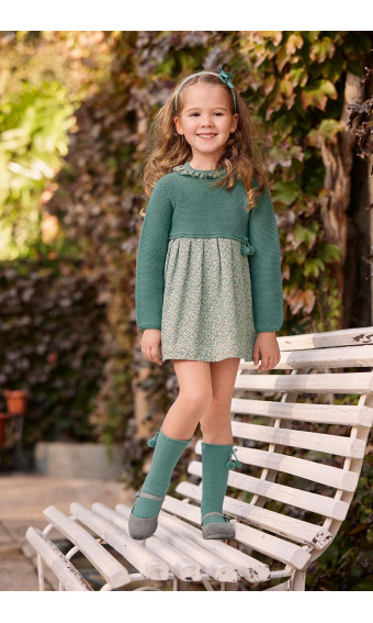 VESTIDO COMBINADO VERDE