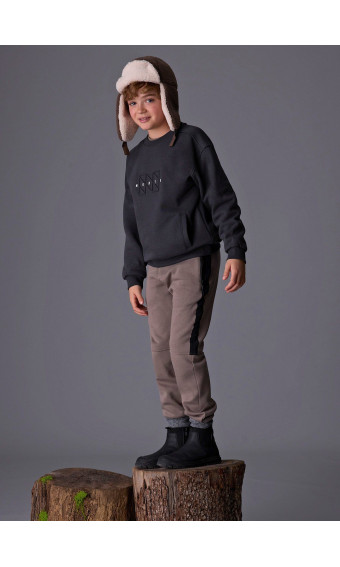 PANTALÓN DE CHÁNDAL CONTRASTE LODO