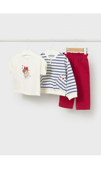 CONJUNTO TRES PRENDAS CON SUDADERA CORAZONES