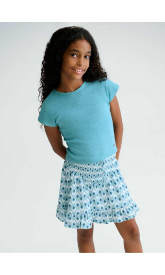 FALDA ESTAMPADA TURQUESA