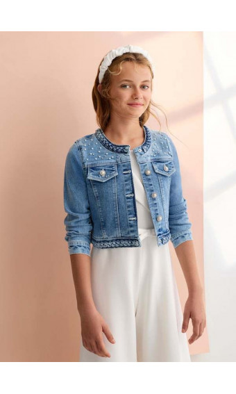 CAZADORA DENIM PERLAS